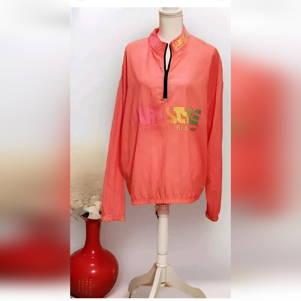 Surf Style Interplanetary Body Gear Windbreaker Jacket Orange Sports OS USA Made